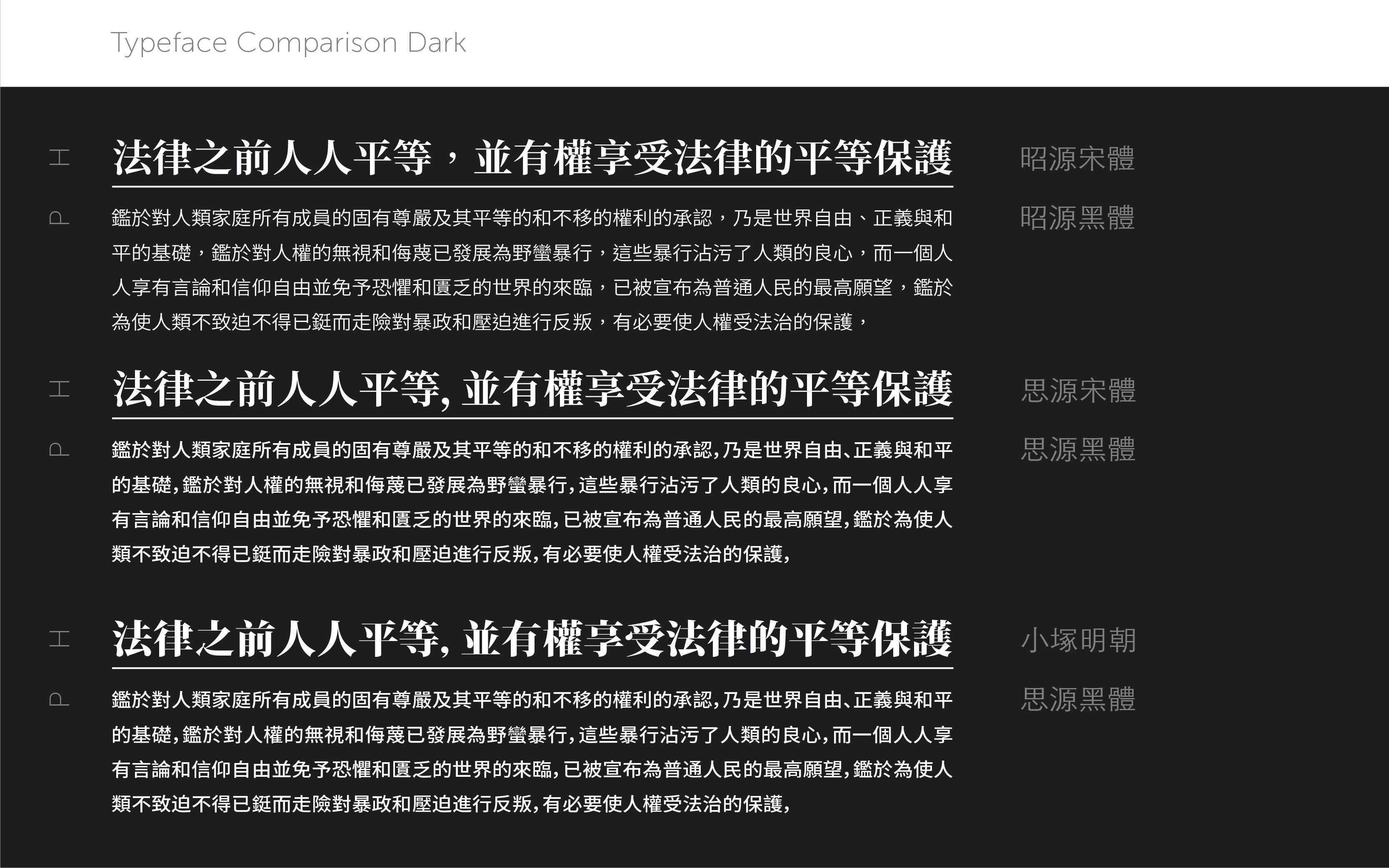 JYC - Typeface Comparison - TC - Dark